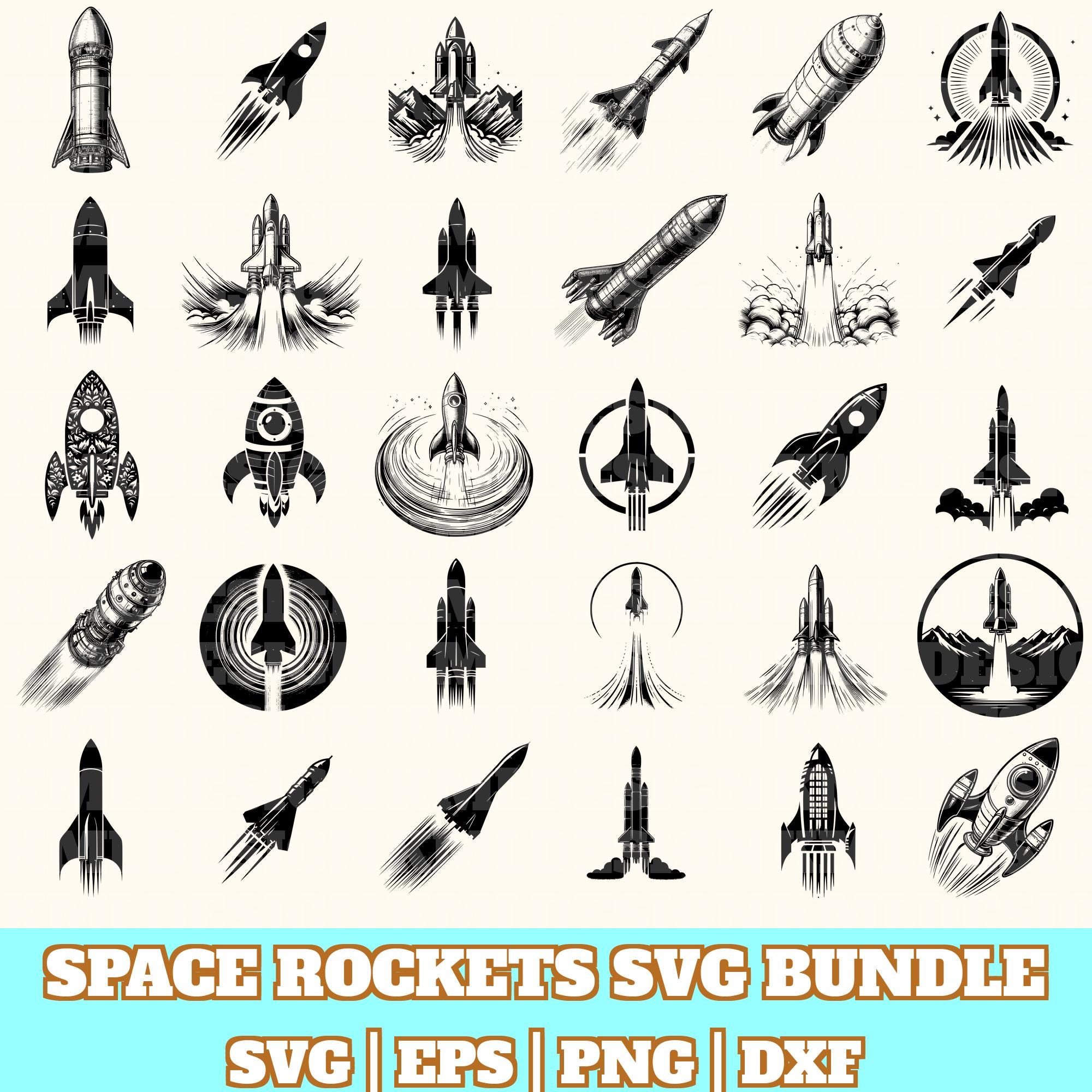 Space Rockets Svg Bundle, Space Rockets Vector, Space Rockets ...