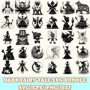 Dark Fairy Tale Svg Bundle, Dark Fairy Tale Vector, Dark Fairy Tale Silhouette, Dark Fairy Tale Svg PNG Eps Dxf, Instant Download