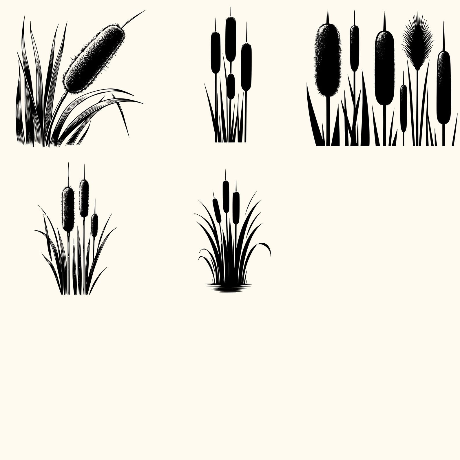 Cattail Svg Bundle, Cattail Vector, Cattail Silhouette, Cattail Svg PNG ...