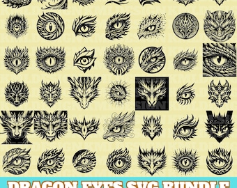 Dragon Eye Svg Bundle, Dragon Eye Vector,Dragon Eye Silhouette,Dragon Eye Svg,Dragon Eye Files for Cricut,Mythical Creature,Instant Download