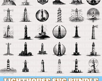 Leuchtturm-Svg-Bundle, Leuchtturm-Vektorgrafik, Leuchtturm-Silhouette, Leuchtturm-vektordesigns, Maritimes svg, Ozean-Svg, digitaler Download