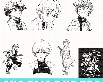 7 Zenitsu Agatsuma Svg Bundle, Zenitsu Agatsuma Vector, Demon Slayer Clipart, Demon Slayer SVG, Zenitsu Agatsuma Silhouette, Demon SlayerPng