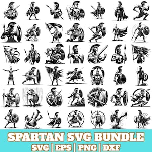 May include: A set of 36 black and white vector illustrations of Spartan warriors. The warriors are depicted in various poses, holding swords, shields, spears, and flags. The illustrations are perfect for use in digital projects, such as website design, social media graphics, and print materials.