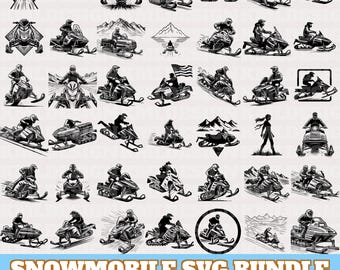 Paquete SVG de moto de nieve, vector de moto de nieve, silueta de moto de nieve, PNG EPS DXF de moto de nieve, archivo de corte de moto de nieve para Cricut, descarga instantánea