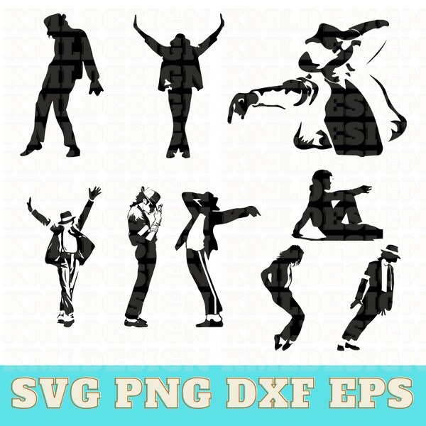 9 Michael Jackson Svg Bundle, Michael Jackson Vector, Jackson Clipart, Jackson Dance, The Greatest Singer, Moonwalk Dance, Jackson Silhouet