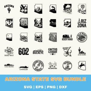 Arizona State Svg Bundle, Arizona State Vector, Arizona State Silhouette, Arizona State Svg PNG Eps Dxf, Instant Download