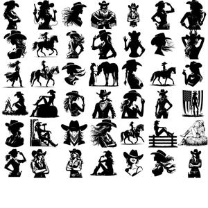 Channel retro rodeo vibes with these unique cowgirl cut files! Ideal for western-themed decor, apparel, and DIY gifts. High-quality and ready-to-use – download and start creating in minutes!