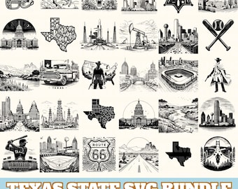 Texas State Svg Bundle, Texas State Vector, Texas State Silhouette, Texas State Svg PNG Eps Dxf, Instant Download