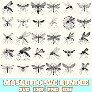 Mosquito Svg Bundle, Mosquito Vector, Mosquito Silhouette, Mosquito Svg PNG Eps Dxf, Instant Download