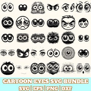 Cartoon Augen svg Bundle, Cartoon Augen Vektor, Cartoon Augen Silhouette, Cartoon Augen svg png eps dxf, sofort Download