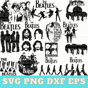 13 The Beatles Svg Bundle, The Beatles Vector, The Beatles Clipart, The Beatles Png, The Beatles Silhouette,Rock Band Svg, Rock Star Svg