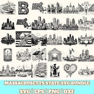 Massachusetts State Svg Bundle, Massachusetts State Vector, Massachusetts Silhouette, Massachusetts State Svg PNG Eps Dxf, Instant Download