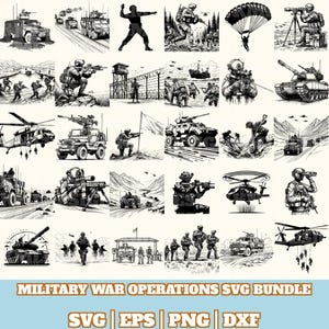 Military War Operations Svg Bundle, Military Operations Vector Silhouette, Military War Operations Svg PNG Eps Dxf, Instant Download