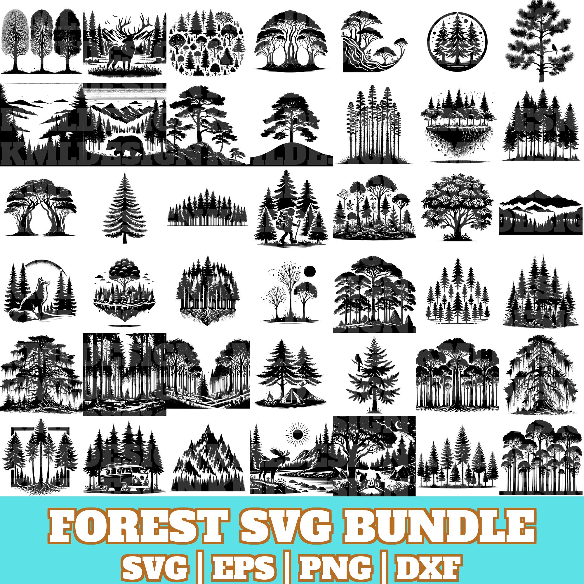 Forest SVG Bundle, Forest SVG Cut Files for Cricut, Wildlife Landscape ...