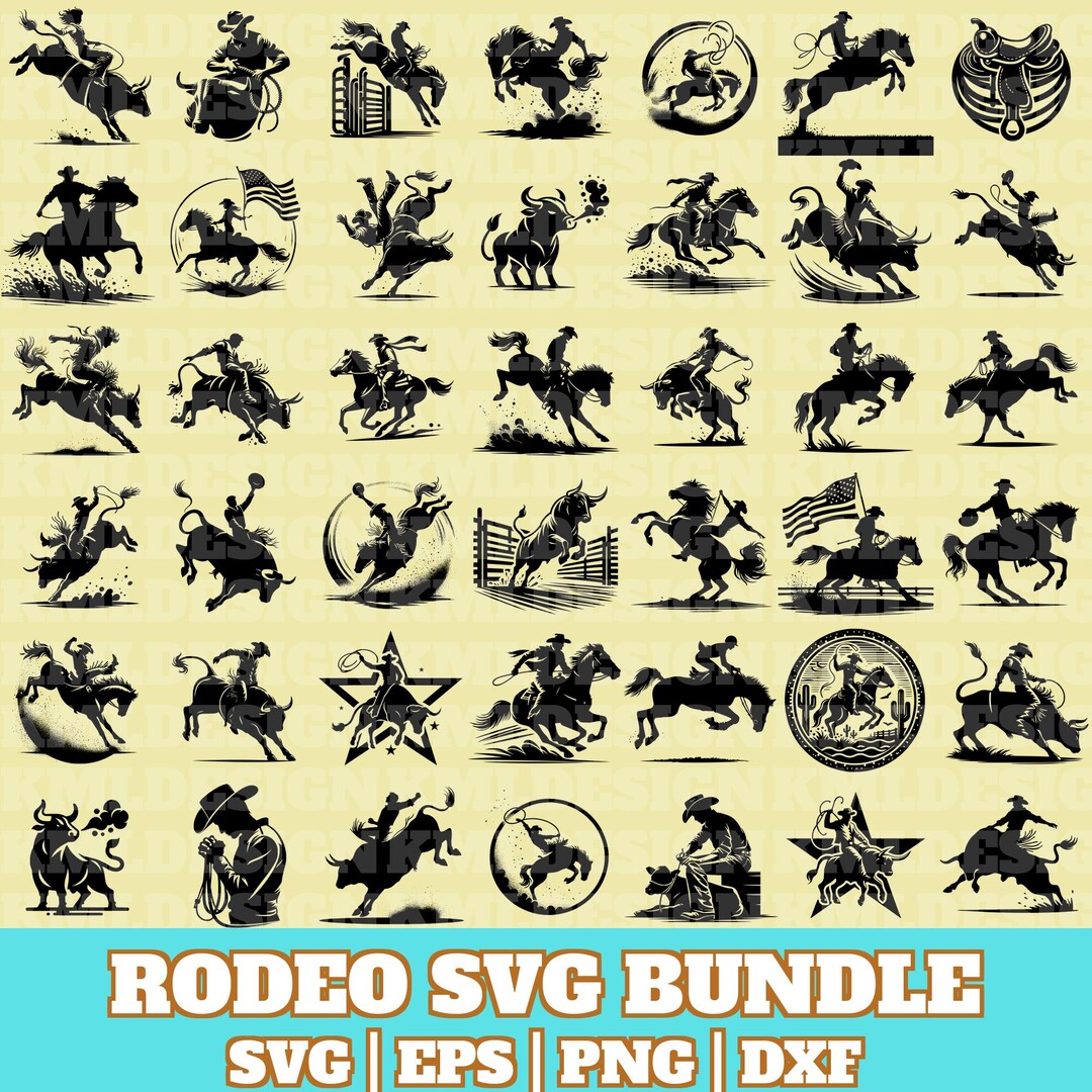 Rodeo Svg Bundle, Rodeo Horse Cut File, Country Girl Vector, Rodeo ...
