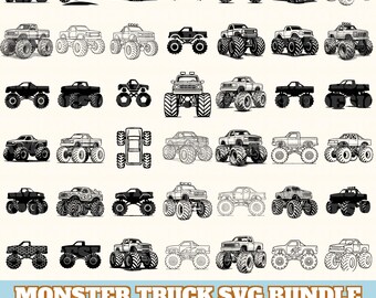 Monster Truck Svg Bundle, Monster Truck Vector, Monster Truck Silhouette, Monster Truck Svg PNG Eps Dxf, Digital Download