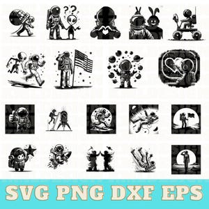 50 Astronaut Svg Bundle, PAstronaut Svg Cut Files for Cricut, Astronaut Space Silhouette, Astronaut Vector Files, Astronaut svg png dxf eps