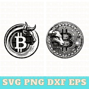 Könnte beinhalten: Schwarzweiß-Illustration eines Bullenkopfes mit einem Bitcoin-Symbol in einem Kreis. Der Bullenkopf ist nach rechts gerichtet. Das Bitcoin-Symbol befindet sich in der Mitte des Kreises. Der Kreis ist von einem Ring aus konzentrischen Kreisen umgeben. Der Bullenkopf befindet sich in der Mitte des Kreises. Das Bitcoin-Symbol befindet sich in der Mitte des Kreises. Der Kreis ist von einem Ring aus konzentrischen Kreisen umgeben. Der Bullenkopf befindet sich in der Mitte des Kreises. Das Bitcoin-Symbol befindet sich in der Mitte des Kreises. Der Kreis ist von einem Ring aus konzentrischen Kreisen umgeben.