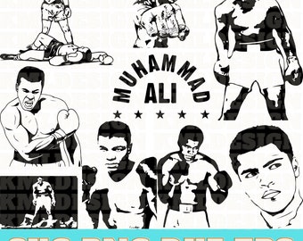 6 Muhammad Ali Svg Bundle, Muhammad Ali Vector, Muhammad Ali Clipart, Cassius Clay SVG, The Greatest version, Muhammad Ali Silhouette