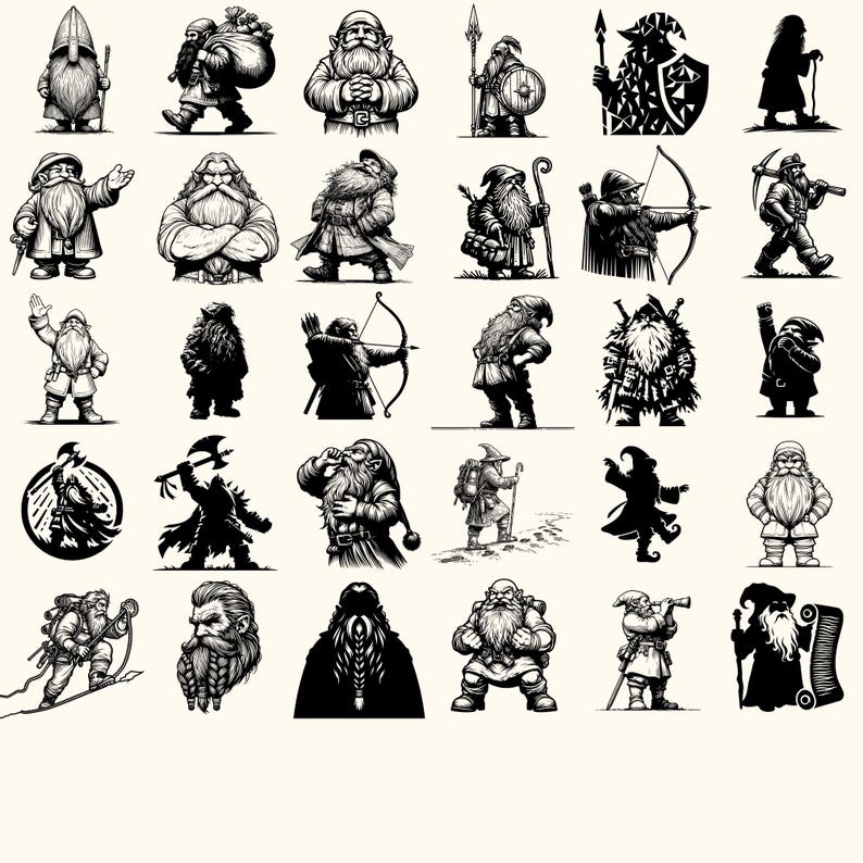 Dwarf Vector Simple Dwarf Svg Bundle, Dwarf Vector, Dwarf Silhouette, Dwarf Svg PNG Eps Dxf ...