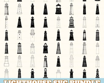 Lighthouse Svg Bundle, Only Lighthouse Vector, Lighthouse Silhouette, Lighthouse Vector Designs, Instant Download
