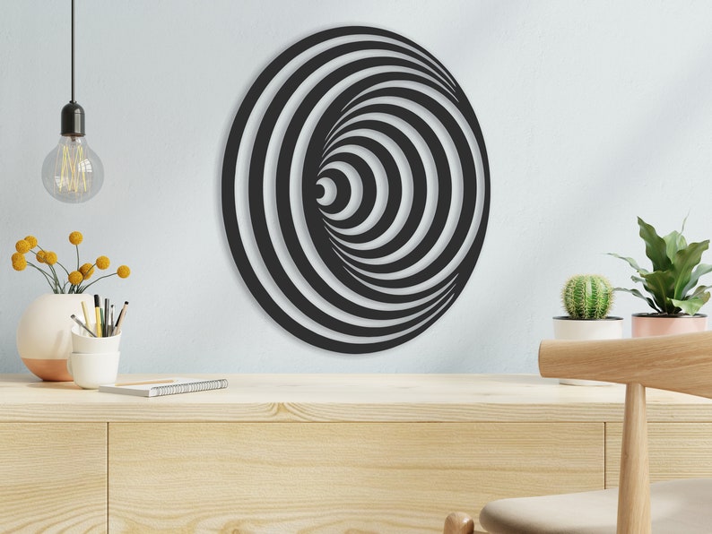 Spiral Metal Home Decor Minimal Metal Wall Art Minimal Etsy