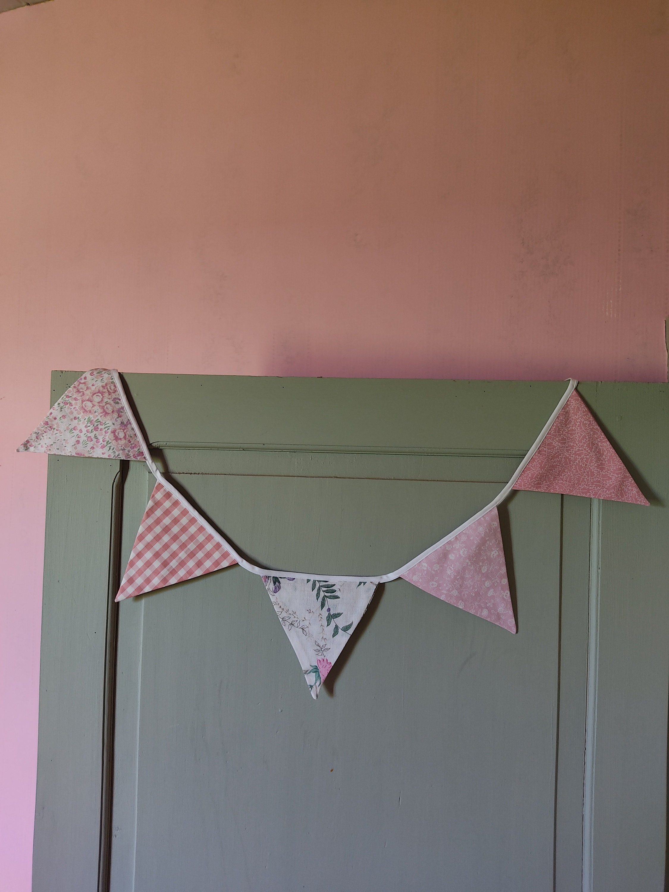 Vert - Banderoles en tissu coton, 36 drapeaux, fleurs colorées, 10m, fanion, bannière, guirlande