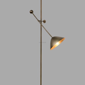 Mid-Century Modern Messing Wandleuchte: Verstellbare Swing Arm Lampe