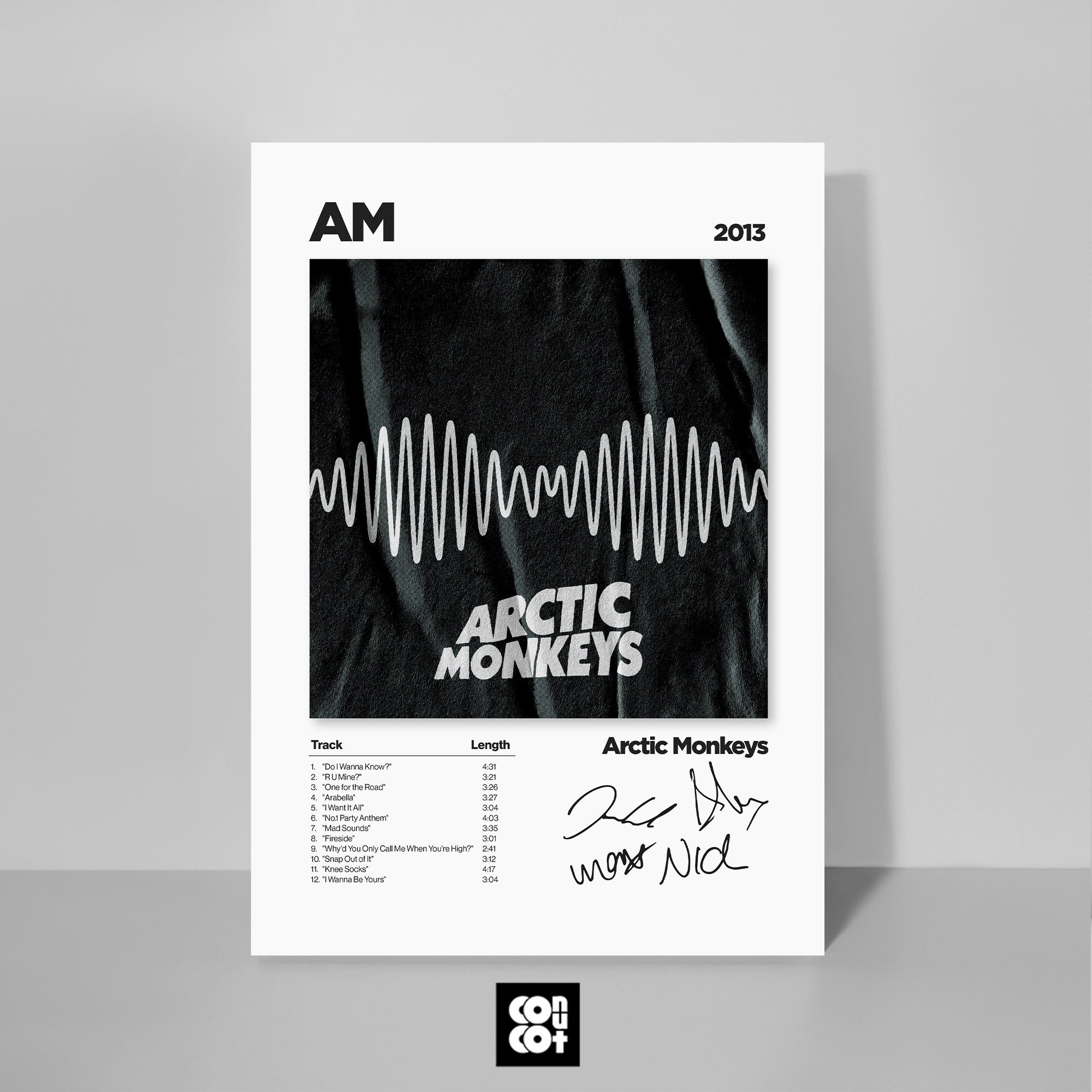 AM Arctic Monkeys ALBUM With Autographs Print Copies Poster Signed