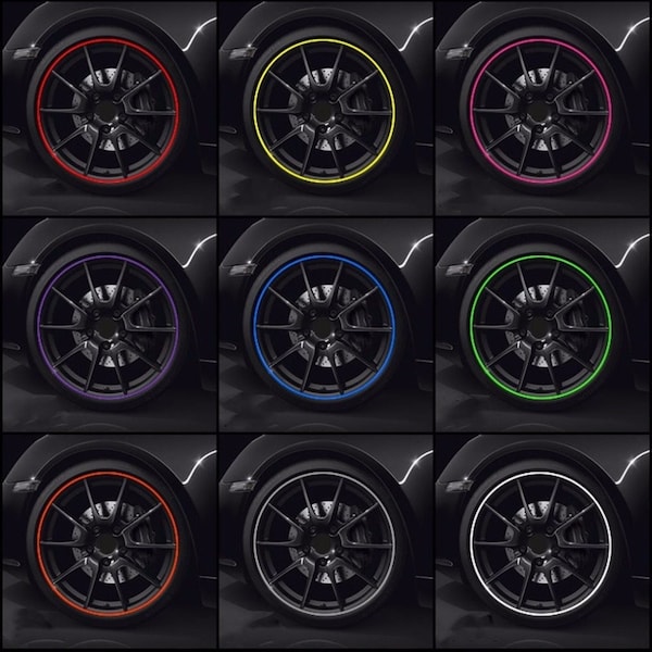 8M Rim Blades // Rim Decoration // Colorful Rim Tire Guard // Rubber Mounding Trim