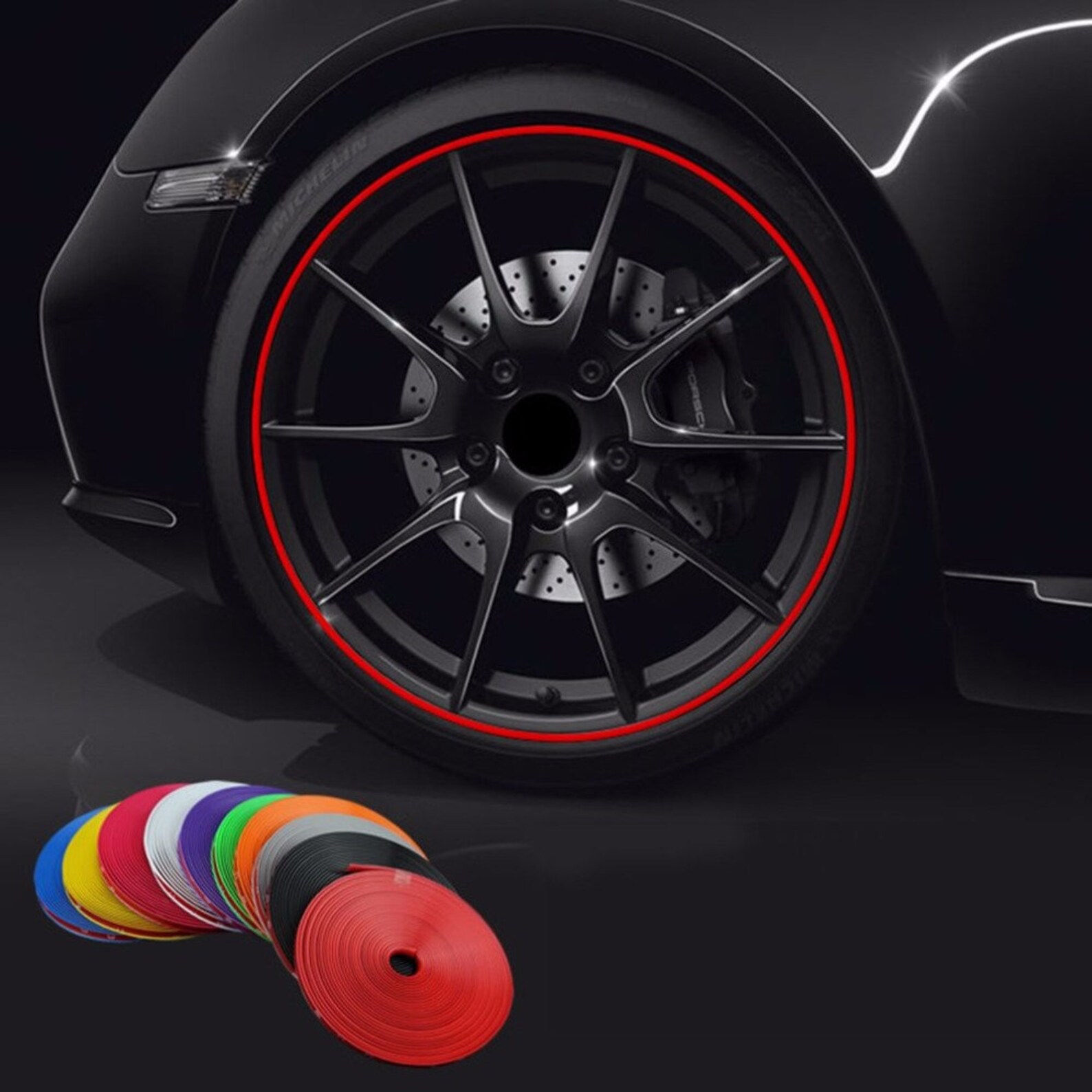 8M Rim Blades // Rim Decoration // Colorful Rim Tire Guard // Rubber ...