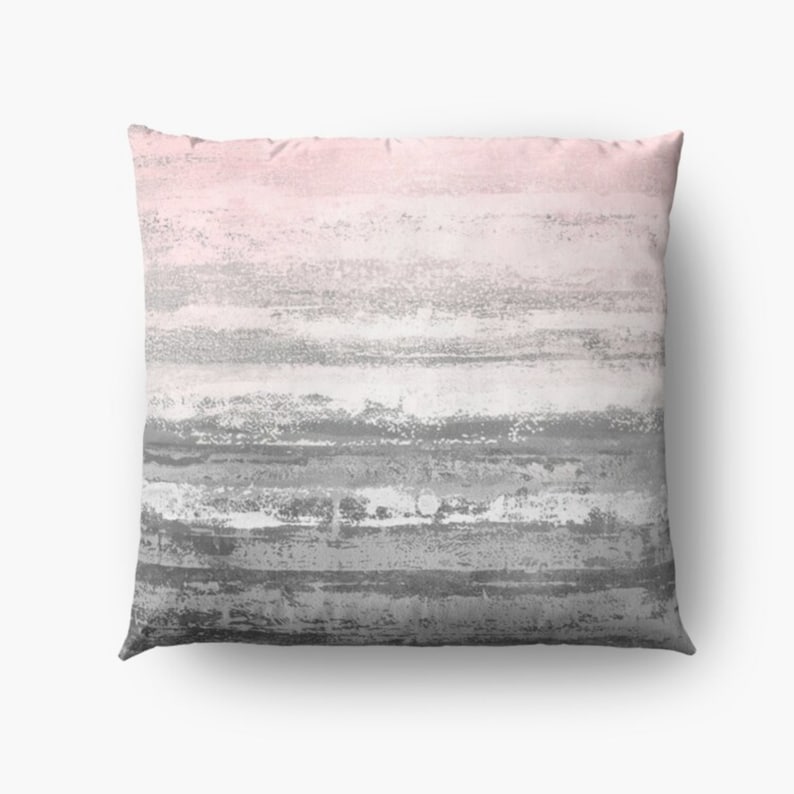 Twotoned Abstract Pink & Grey Cushion Covers UK Throw Etsy UK