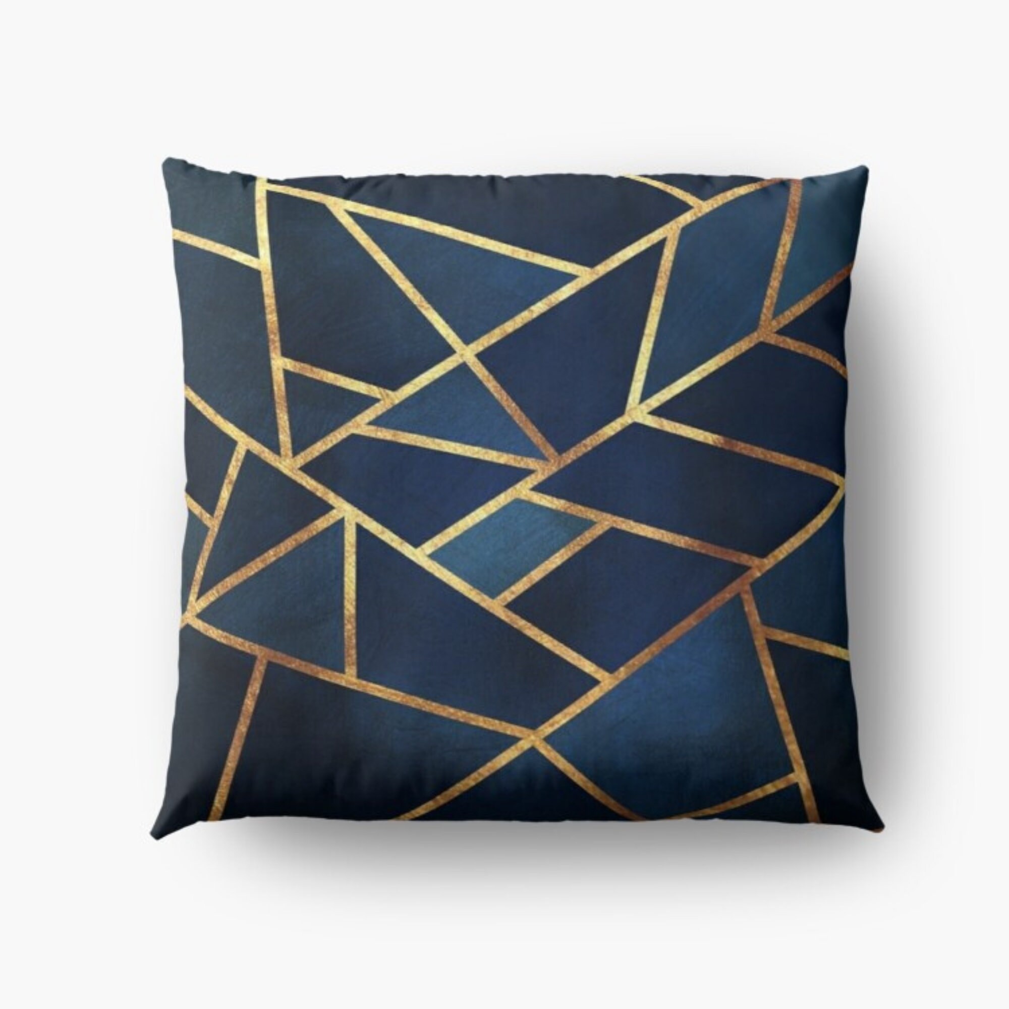 Geometric Navy Blue & Gold Cushion Covers UK Abstract Throw Etsy UK