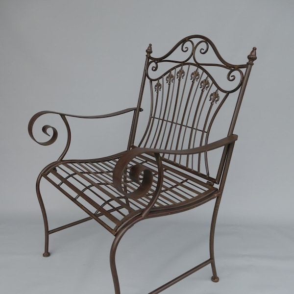 Chaise de jardin marron - Chaise en fer pour le jardin et la maison - Chaise de café incroyable - Idée cadeau exclusive de fauteuil