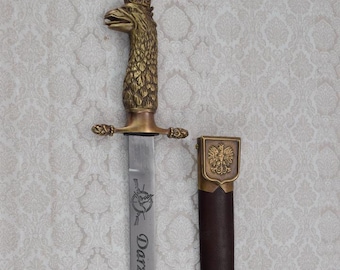 Polish Hunting Sword: Eagle Handle Dagger, Vintage Home Decor