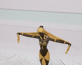 ブロンズ製の踊り子像 - 金メッキのアールデコ彫刻 - Etsy 日本
