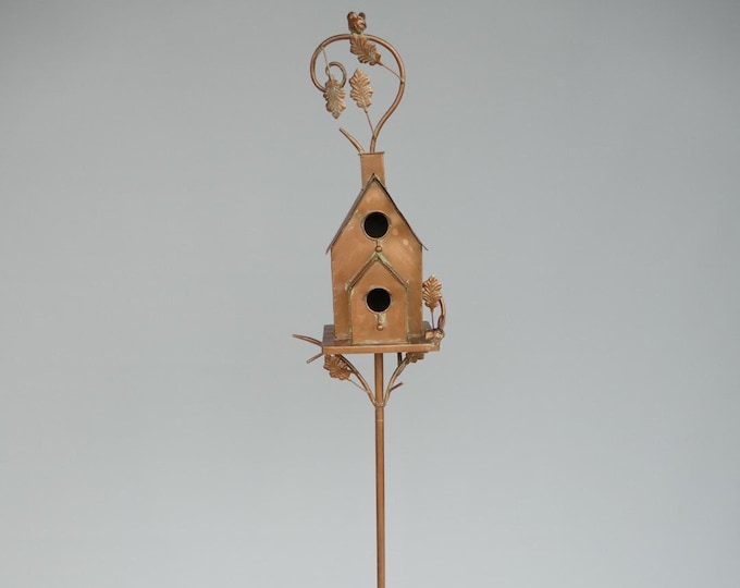 74.80 inch Bird House on Copper Stand - Bird Feeder - Shelter for Birds -  Outdoor Gift for Garden - Garden Decor - Housewarming Gift
