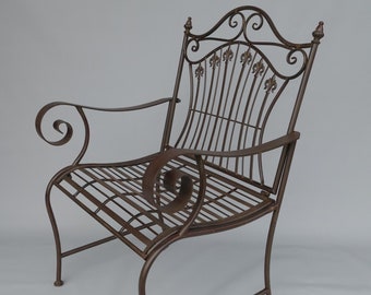 Chaise de jardin marron - Chaise en fer pour le jardin et la maison - Chaise de café incroyable - Idée cadeau exclusive de fauteuil