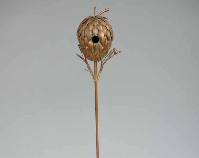 67inch Bird House on Copper Stand - Bird Feeder - Shelter for Birds -  Outdoor Gift for Garden - Garden Decor - Housewarming Gift