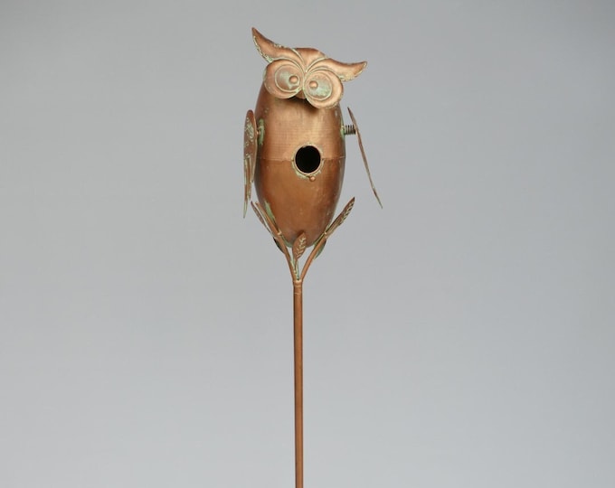 70inch Bird House on Copper Stand - Bird Feeder - Owl Shelter for Birds -  Outdoor Gift for Garden - Garden Decor - Housewarming Gift