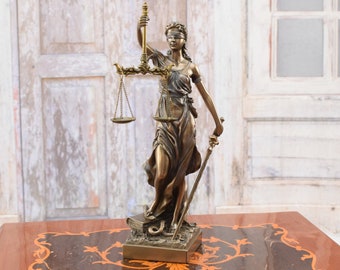 Lady Justice Scultura Bronzo - Figurina - Statua di opera d'arte - Regalo per avvocato e giudice - Statua Justitia - Decorazione per la casa - Idea regalo