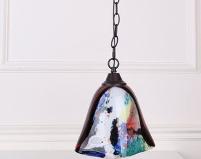 Rainbow Murano Glass Lamp - Hanging Lamp - Murano Style Lamp - Office Gift - Night Stand Lamp - Vintage Lamp - Home Decor - Luxury Gift Idea