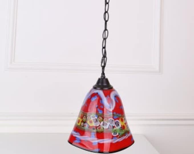 Rainbow Murano Glass Lamp - Hanging Lamp - Murano Style Lamp - Office Gift - Night Stand Lamp - Vintage Lamp - Home Decor - Luxury Gift Idea