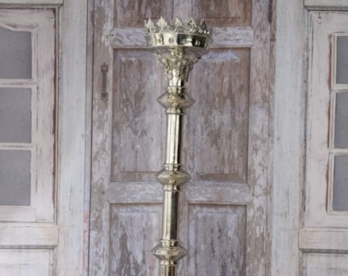 Large 38inch Silver Brass Candlestick - Candelabrum Empire Style - Candleholder Chandelier - Home Decor - Church Decor - Exclusive Gift Idea
