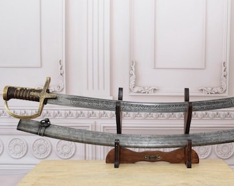 Hussar Polish Saber with Scabbard Pattern 1750 - Dark Brass Military Gift Patriots - January Uprising - Wall Decor - Boze Zbaw Polske