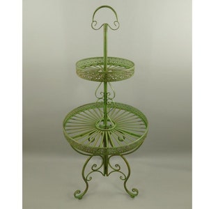 Amazing Large Green Wrought Iron Flower Rack - Garden Furniture Wrought - Table for Garden - Iron Pot Stand