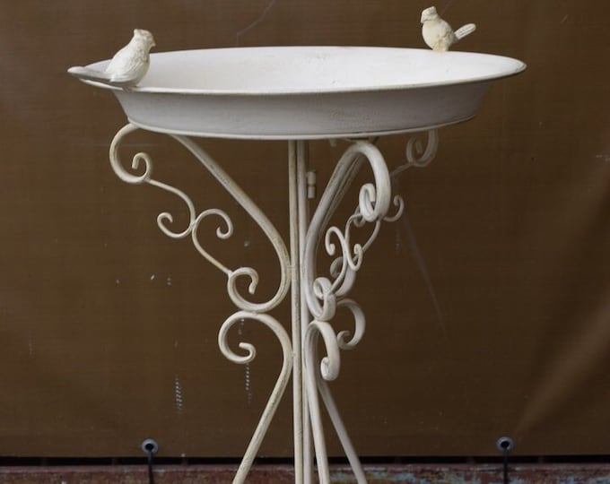 Wrought iron birdbath - Iron Birds Drinker - Fountain Outdoor Gift Vintage Style - Garden Feeder for Birds