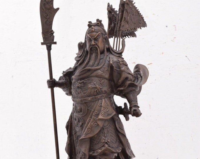 LARGE Realistic General Guan Yu - Chnese God of War - Bronze Sculpture - Amazing Figurine Bronze - Luxury Gift -