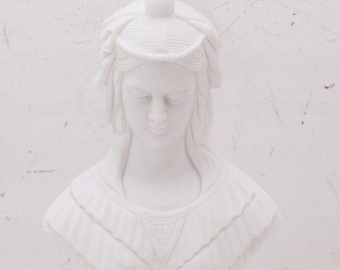 Unique Marble Bust of Woman - Camellia Lady Marble Pedestal - Mythological Sculpture - Marble Art Deco - Exclusive Gift Idea