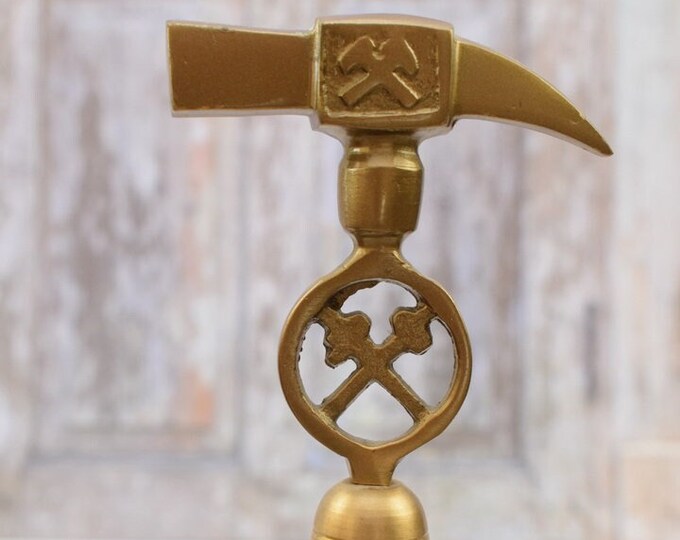 Brass Walking Stick - Cane Pickaxe - Gift for Miner - Pickaxe Figure - Art Work Cane - Handmade Gift